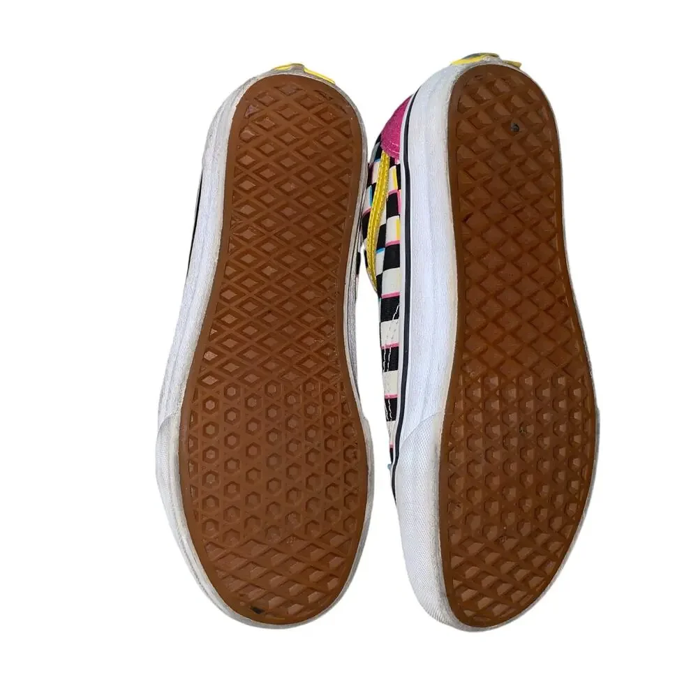 Vans Off the Wall Old Skool Crazy Check Neon Sneakers Mens 6.5 Womens 8